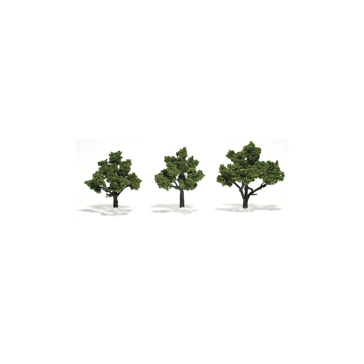 Ready-Made `Realistic Trees` - Deciduous - 3 to 4` 7.6 to 10.2cm pkg(3) -- Light Green, All Scales, Woodland Scenics 1506