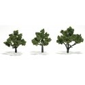 Ready-Made `Realistic Trees` - Deciduous - 3 to 4` 7.6 to 10.2cm pkg(3) -- Light Green, All Scales, Woodland Scenics 1506