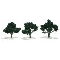 Ready-Made `Realistic Trees` - Deciduous - 3 to 4` 7.6 to 10.2cm pkg(3) -- Dark Green, All Scales, Woodland Scenics 1508