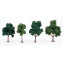 Deciduous Trees - Super Scenic Series -- Green 4 - 5′ 10.2 - 12.7cm pkg(4), All Scales, JTT Miniature Tree 92132