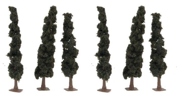 Evergreen-Conifer Trees - Super Scenic Series -- 5-1/2 - 6′ 14 - 15.2cm pkg(6), All Scales, JTT Miniature Tree 92135