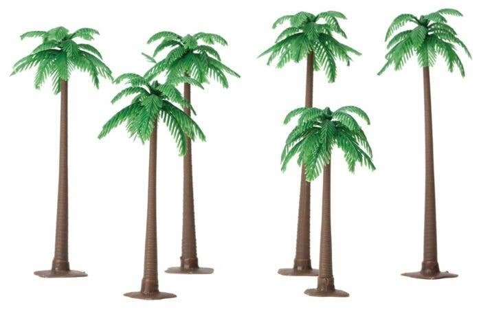 Palm Trees - Super Scenic Series -- 3 to 5′ 7.6 to 12.7cm pkg(6), All Scales, JTT Miniature Tree 92136