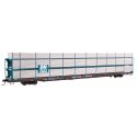 89′ Flatcar w/Tri-Level Shielded Auto Rack - Ready to Run -- Boston & Maine 908820, TTKX Flatcar (brown), HO, WalthersMainline