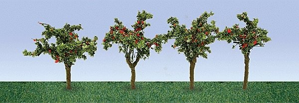 Apple Tree Saplings -- 1-3/8′ 3.5cm Tall pkg(12), HO, JTT Miniature Tree 95517
