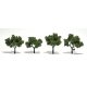 Ready-Made `Realistic Trees` - Deciduous - 2 to 3` 5.1 to 7.6cm pkg(4) -- Light Green, All Scales, Woodland Scenics 1503