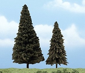 Ready Made Premium Trees(TM) -- Evergreen - 4 to 5′ 10.2 to 12.7cm pkg(2), All Scales, Woodland Scenics 1626