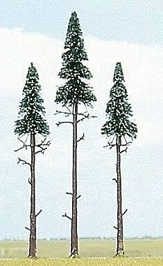 Pine Trees -- 5-1/8 x 6-11/16′ 13 - 17cm pkg(3), All Scales, Busch Gmbh & Co Kg 6118