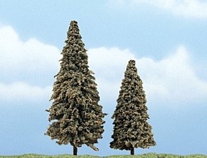 Ready Made Premium Trees(TM) -- Conifer - 3 to 4′ 7.6 to 10.2cm pkg(2), All Scales, Woodland Scenics 1625