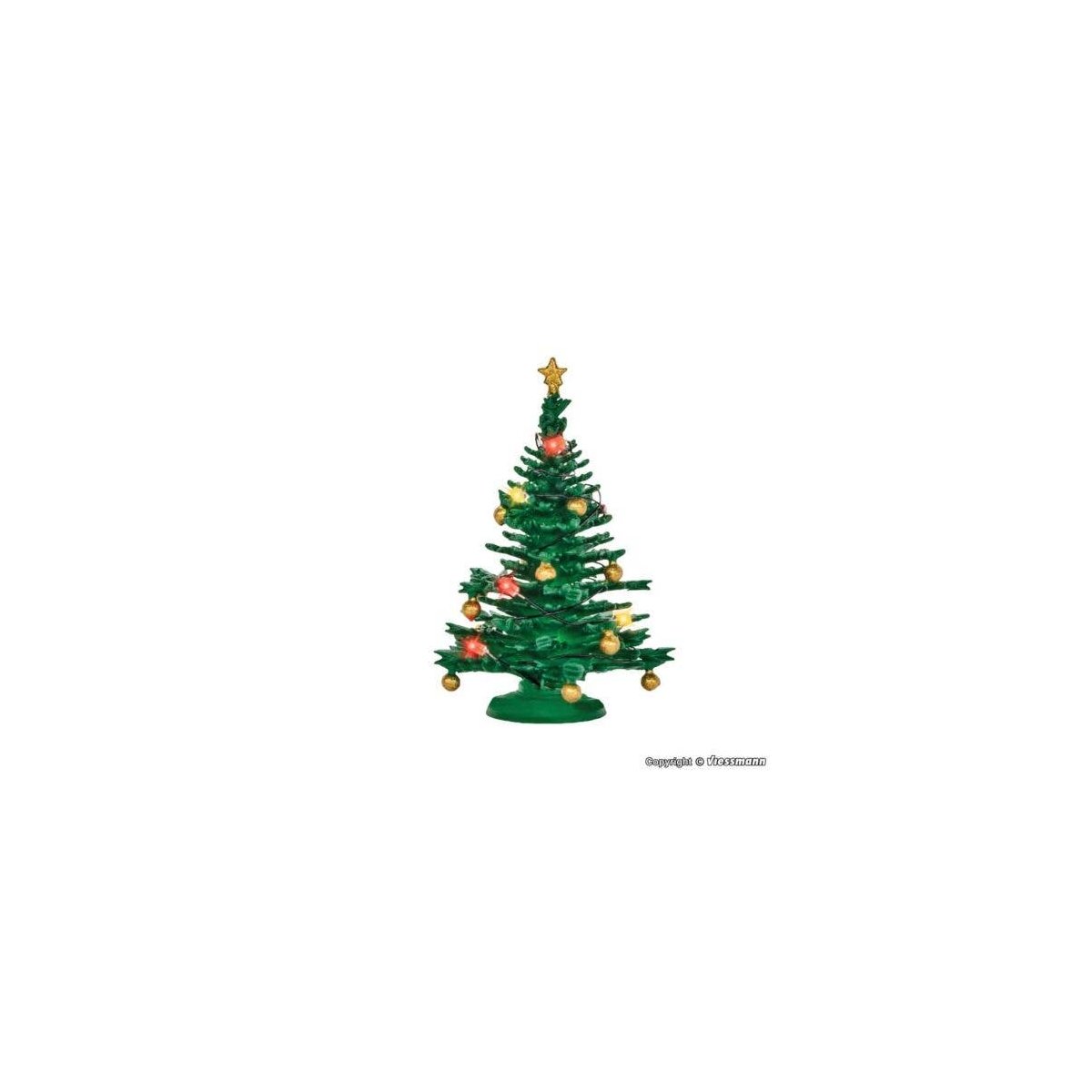 Lighted Christmas Tree -- 1-1/8′ 2.9cm, All Scales, Viessmann Modellspielwaren 5831