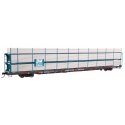 89′ Flatcar w/Tri-Level Shielded Auto Rack - Ready to Run -- Boston & Maine 90882, TTKX Flatcar (brown), HO, WalthersMainline 