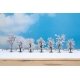 Winter Deciduous Trees w/Snow -- 3-1/8 TO 3-15/16′ 7.9 to 10cm pkg(7), HO, Noch Gmbh & Co 25075
