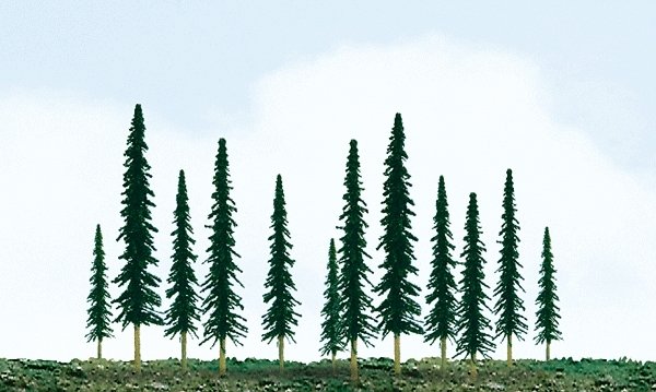Pine Trees -- 4-6′ 10.2 - 15.2cm pkg(24), All Scales, JTT Miniature Tree 92011