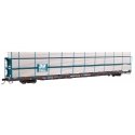 89′ Flatcar w/Tri-Level Shielded Auto Rack - Ready to Run -- Boston & Maine 908827, TTKX Flatcar (brown), HO, WalthersMainline