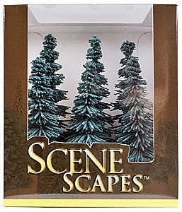 Blue Spruce Trees - SceneScapes(TM) -- 5 - 6′ 12.7 - 15.2cm pkg(6), HO, Bachmann Industries 32012