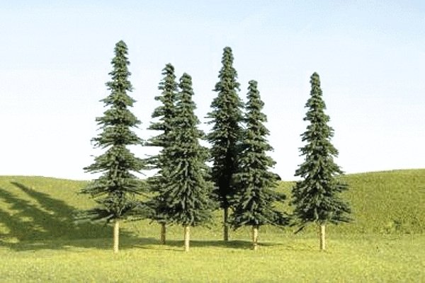 SceneScapes(TM) Layout-Ready Trees -- Spruce Trees 3-4′ pkg(9), N, Bachmann Industries 32104