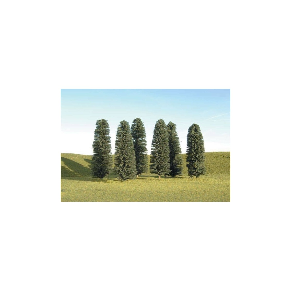 Cedar Trees - SceneScapes(TM) -- 5 to 6′ 12.7 to 15.2cm pkg(6), HO, Bachmann Industries 32005