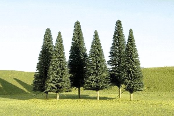 SceneScapes(TM) Layout-Ready Trees -- Pine Trees - 3 to 4′ 7.6 to 10.2cm pkg(9), N, Bachmann Industries 32101
