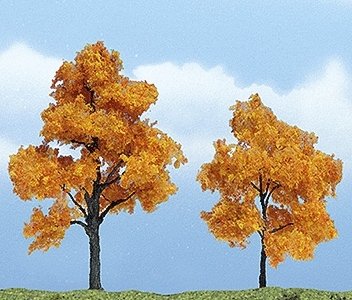Ready Made Premium Trees(TM) - Deciduous -- Fall Maple - 1 Each: 3-1/4 & 2-1/2′ 8.3 & 6, All Scales, Woodland Scenics 1604