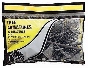 Tree Armatures - Deciduous -- 5 to 7′ 12.7 to 17.8cm pkg(12), All Scales, Woodland Scenics 1123