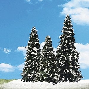 Woodland Classic Trees(R) Ready Made - Snow Dusted -- 2 to 3-1/2′ 5.1 to 8.9cm Tall pkg, All Scales, Woodland Scenics 3567