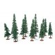Evergreen-Conifer Trees - Super Scenic Series -- 3 - 5′ 7.6 - 12.7cm pkg(12), All Scales, JTT Miniature Tree 92037