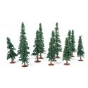 Evergreen-Conifer Trees - Super Scenic Series -- 3 - 5′ 7.6 - 12.7cm pkg(12), All Scales, JTT Miniature Tree 92037