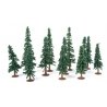 Evergreen-Conifer Trees - Super Scenic Series -- 3 - 5′ 7.6 - 12.7cm pkg(12), All Scales, JTT Miniature Tree 92037