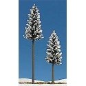 Snow Covered High Trunk Spruce pkg(2) -- 130mm, 195mm, HO, Busch Gmbh & Co Kg 6153