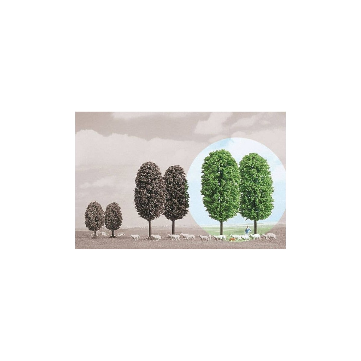 Deciduous Trees -- 5-11/16′ 14.5cm Tall pkg(2), All Scales, Busch Gmbh & Co Kg 6165