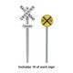 Railroad Crossing Signs -- 10 Each: Modern Advance Warning, Crossbucks, HO, Walthers SceneMaster 4197