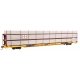 89′ Flatcar w/Tri-Level Shielded Auto Rack - Ready to Run -- Erie Lackawanna 850205, TTKX Flatcar (yellow), HO, WalthersMainli
