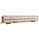 89′ Flatcar w/Tri-Level Shielded Auto Rack - Ready to Run -- Erie Lackawanna 850307, TTKX Flatcar (yellow), HO, WalthersMainli