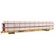 89′ Flatcar w/Tri-Level Shielded Auto Rack - Ready to Run -- Erie Lackawanna 850342, TTKX Flatcar (yellow), HO, WalthersMainli