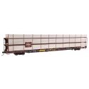 89′ Flatcar w/Tri-Level Shielded Auto Rack - Ready to Run -- Milwaukee Road 801583, TTKX Flatcar (brown), HO, WalthersMainline