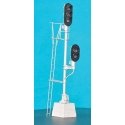 General Railway Signal Style D 2-Headed Style D Block Signal - Assembled -- 3-Over-2 Aspect w/Individ, HO, Details West 943