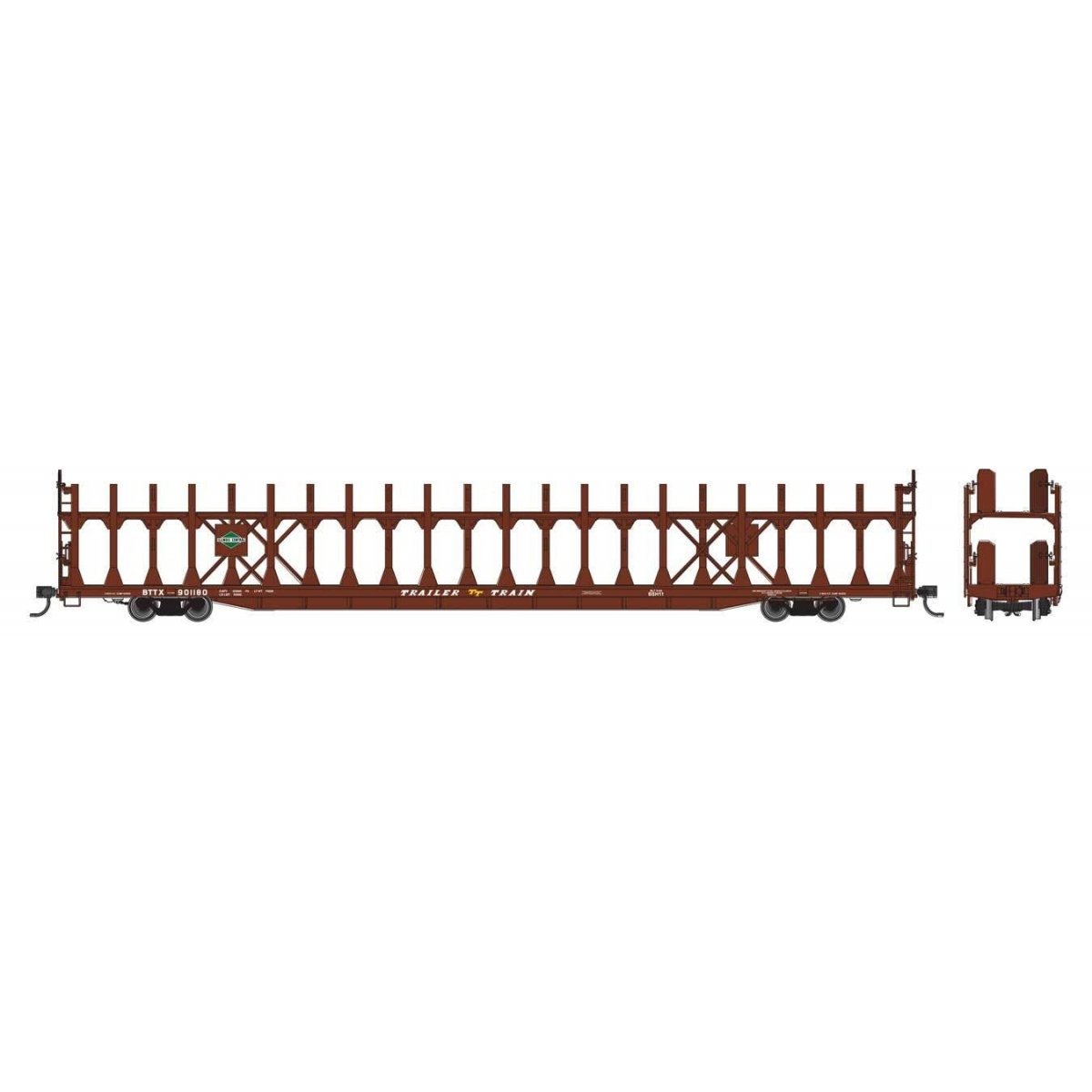89′ Flatcar w/Bi-Level Open Auto Rack - Ready to Run -- Illinois Central 901180, HO, WalthersMainline 8037