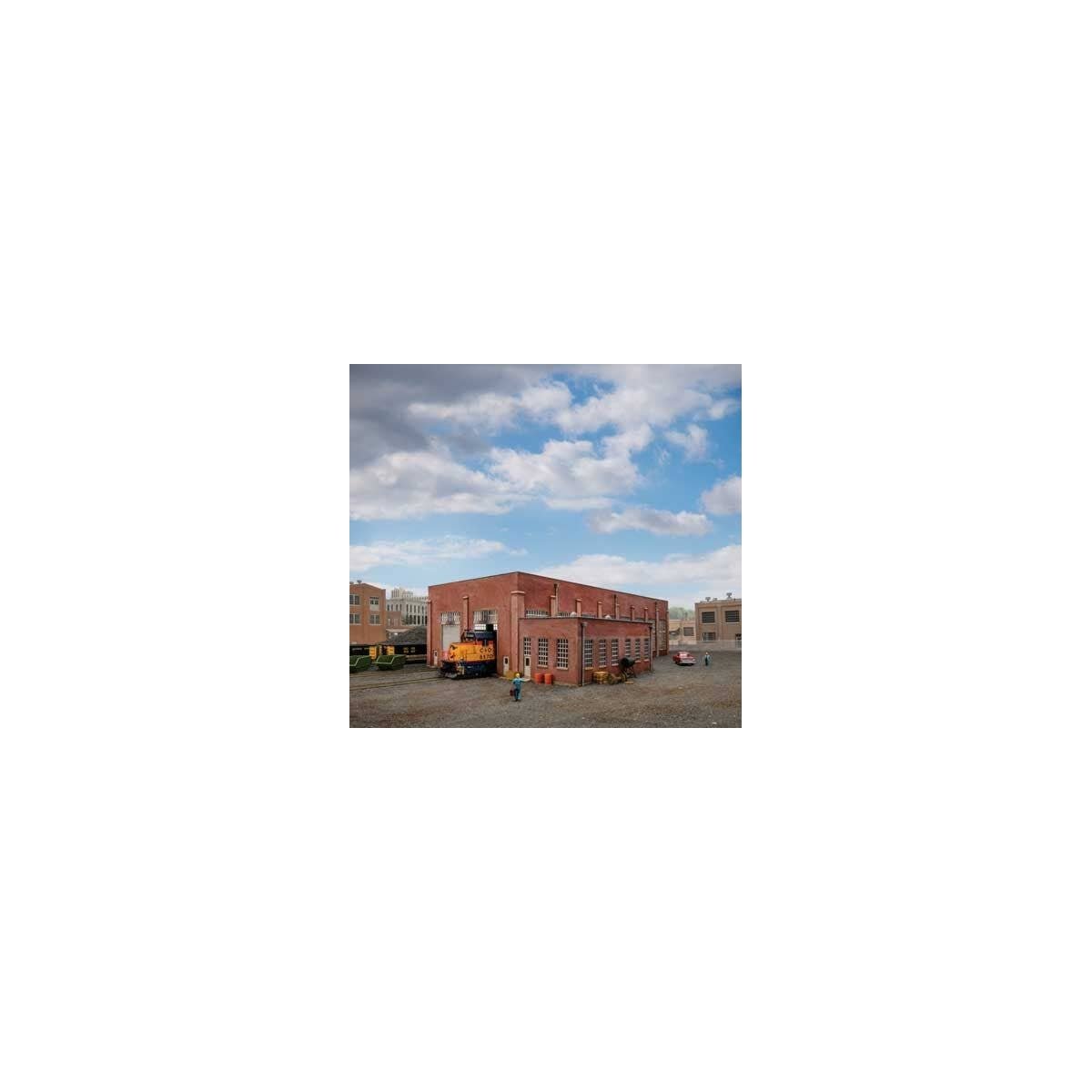 130′ 2-Stall Diesel Engine House -- Kit, HO, Walthers Cornerstone 2923