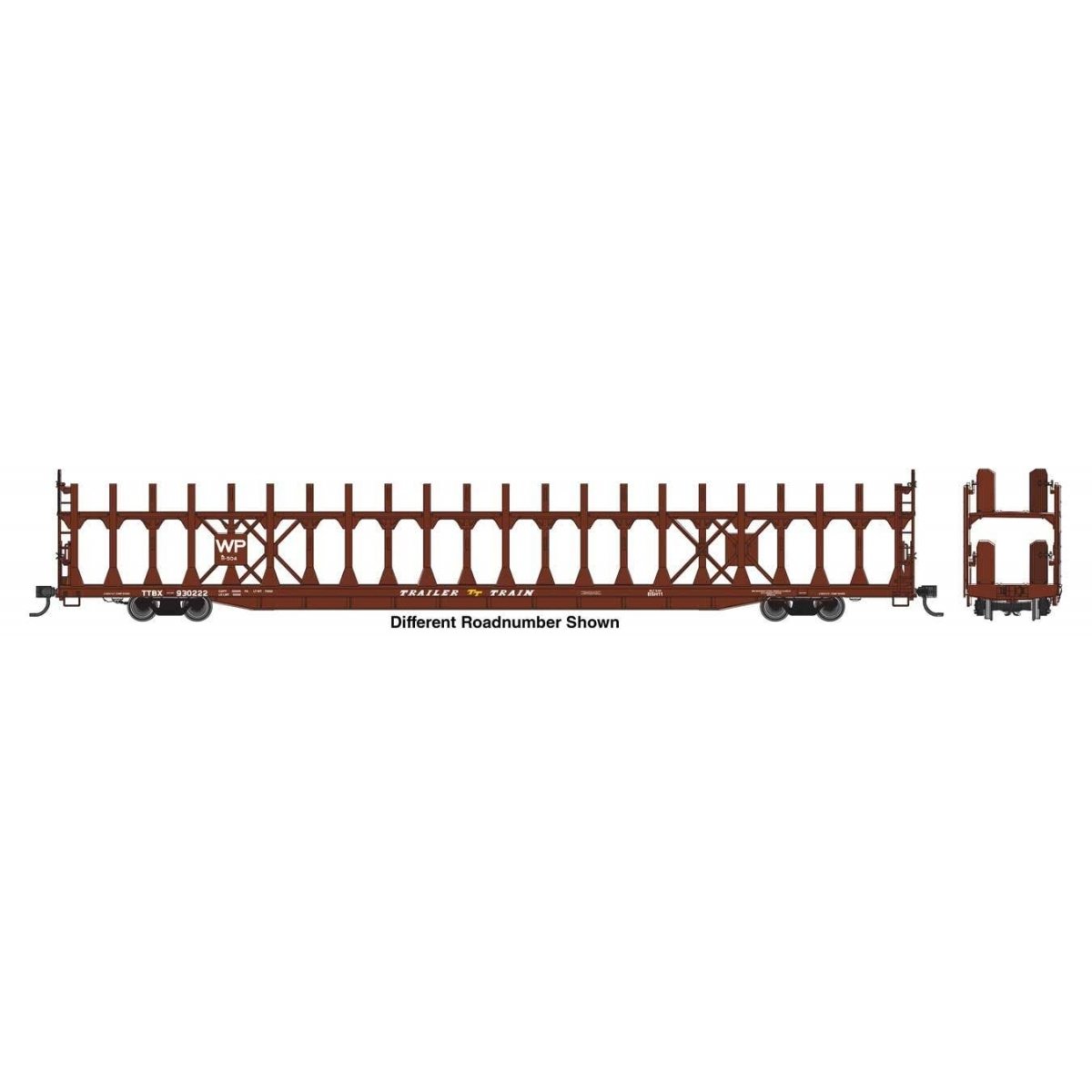 89′ Flatcar w/Bi-Level Open Auto Rack - Ready to Run -- Western Pacific 930246, HO, WalthersMainline 8048