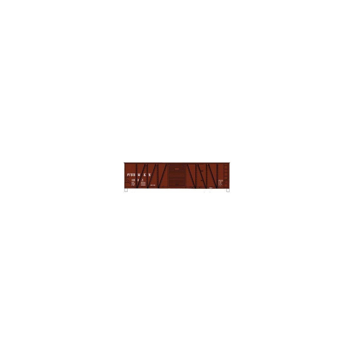 40′ Single-Sheathed Wood Boxcar w/Steel Doors & Ends - Kit -- Fort Dodge, Des Moines & Southern 11037 (Boxcar Red), HO, Accura