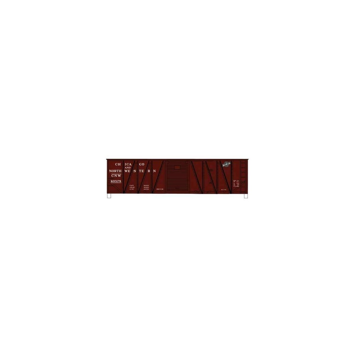 40′ Single-Sheathed Wood Boxcar w/Steel Doors & Ends - Kit -- Chicago & North Western 60578 (Boxcar Red), HO, Accurail Inc 451