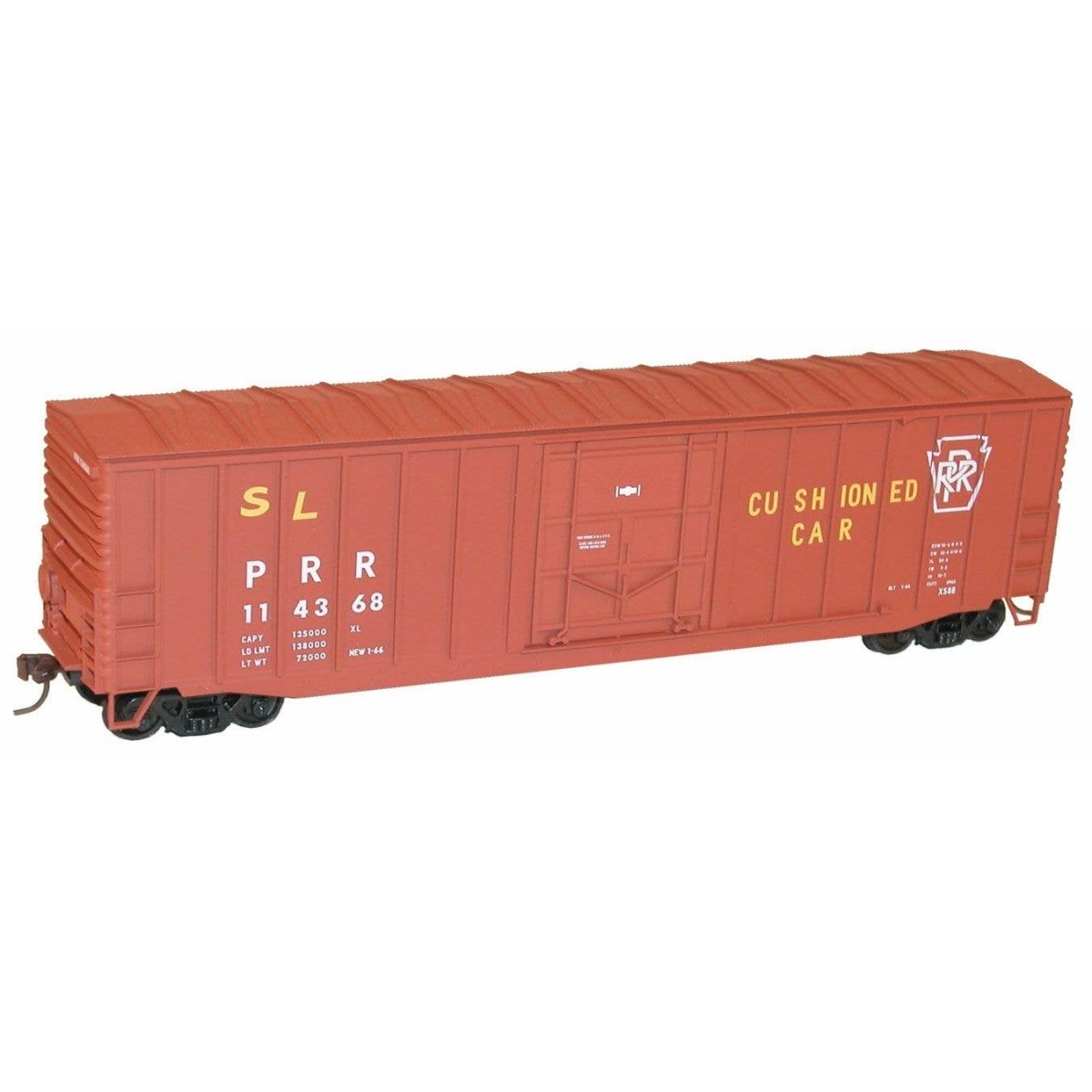 50′ Exterior-Post Plug-Door Boxcar - Kit -- Pennsylvania Railroad 114368 (Tuscan Plain Keystone, Cushioned Car Marking, HO, Ac