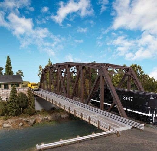 Truss Railroad Bridge with Roadway -- Kit, HO, Walthers Cornerstone 4523