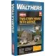 Two-Story House with Garage -- Kit - 5 x 2-1/2 x 4-1/16 12.7 x 6.3 x 10.3cm, HO, Walthers Cornerstone 3792
