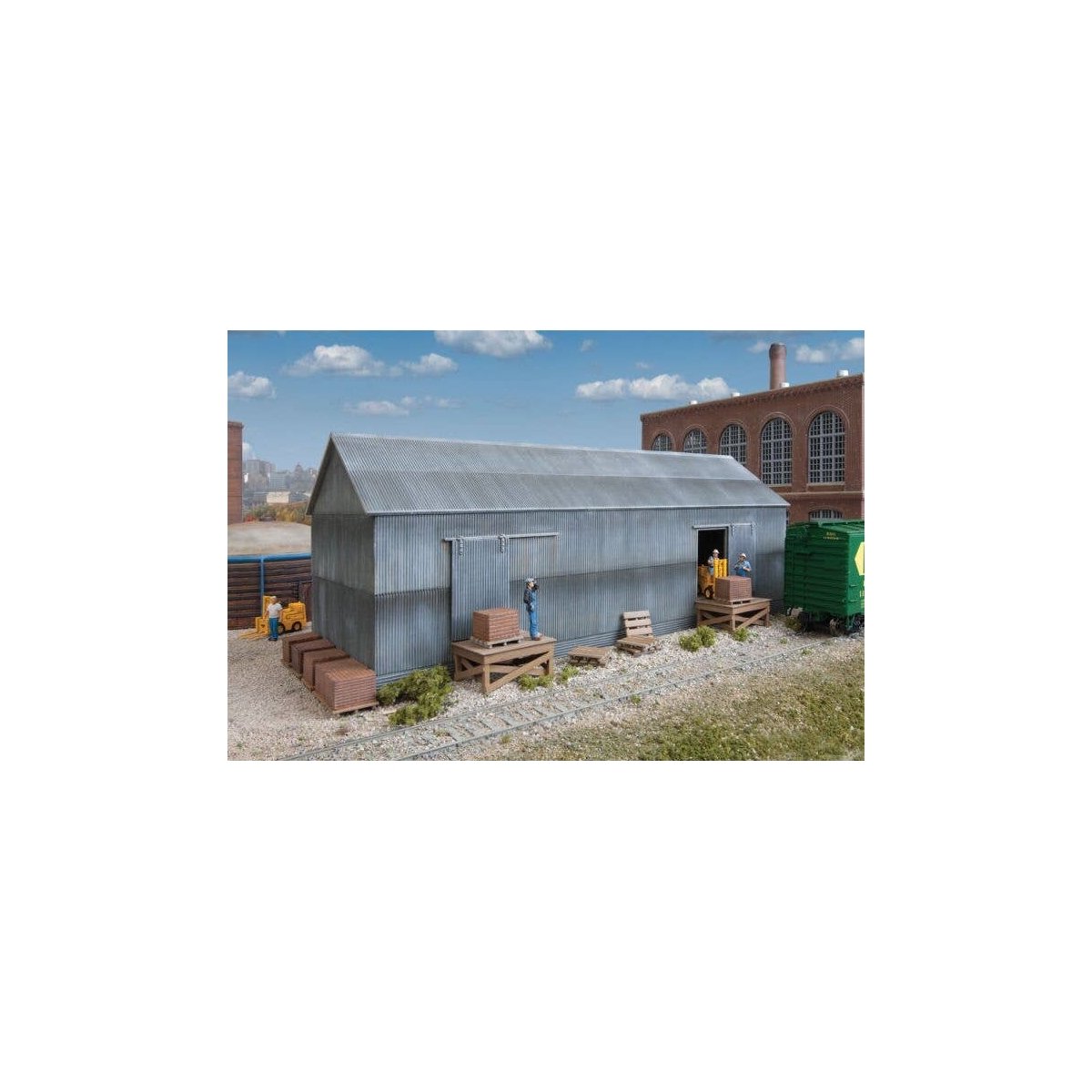 Brickworks Storage Building -- Kit - 9 x 4-1/4 x 3-1/2′ 22.5 x 10.6 x 8.7cm, HO, Walthers Cornerstone 4101