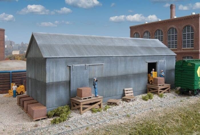Brickworks Storage Building -- Kit - 9 x 4-1/4 x 3-1/2′ 22.5 x 10.6 x 8.7cm, HO, Walthers Cornerstone 4101