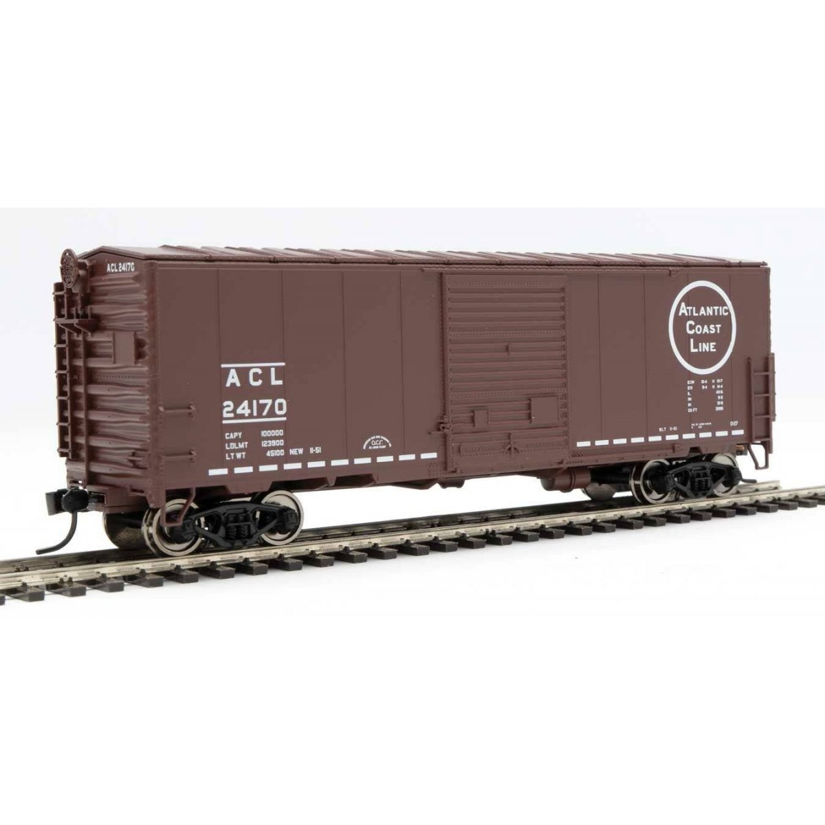 40` ACF Modernized Welded Boxcar w/8` Youngstown Door - Ready to Run -- Atlantic Coast Line 24170, HO, WalthersMainline 45026