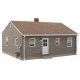 Postwar Prefab House -- Kit - 4-1/4 x 3-1/2 x 2-3/8′ 10.8 x 8.8 x 6cm, HO, Walthers Cornerstone 4152