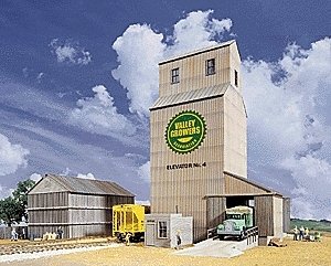 Valley Growers Association Steel Grain Elevator -- Kit, HO, Walthers Cornerstone 3096