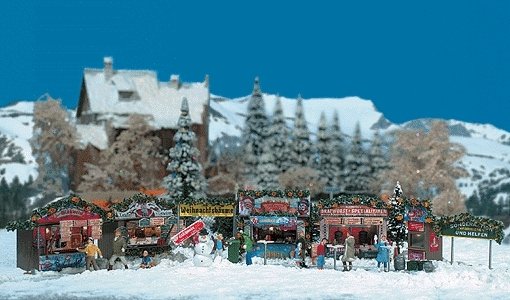 Christmas Fair Street Scene -- Kit, HO, Busch Gmbh & Co Kg 1059