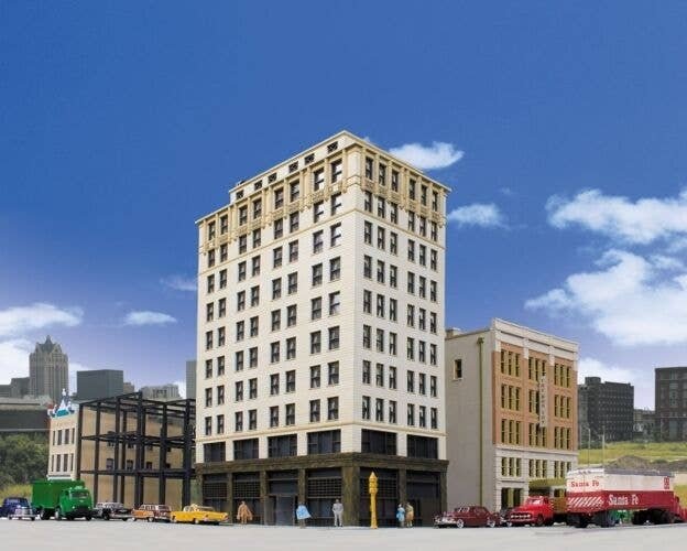 Ashmore Hotel -- Kit - 8-5/8 x 4-7/16 x 13-7/8′ 21.9 x 11.2 x 35.3cm, HO, Walthers Cornerstone 3764